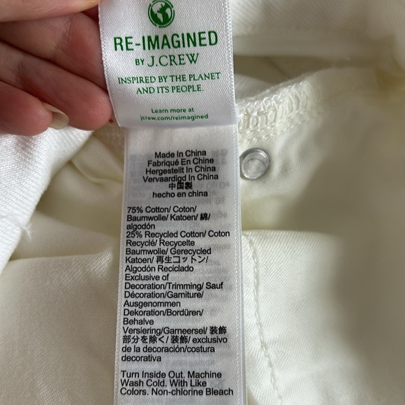 NWT J. Crew Mid Rise Straight Leg Relaxed Slouchy 1984 Rigid White Denim Jeans - Picture 9 of 10